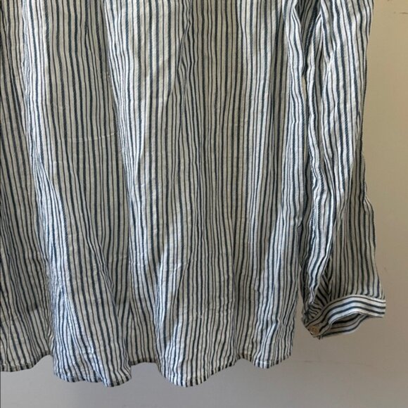 New Isabel Marant Joden 100% cotton gauzy breezy oversized stripe popover blouse - Picture 12 of 16